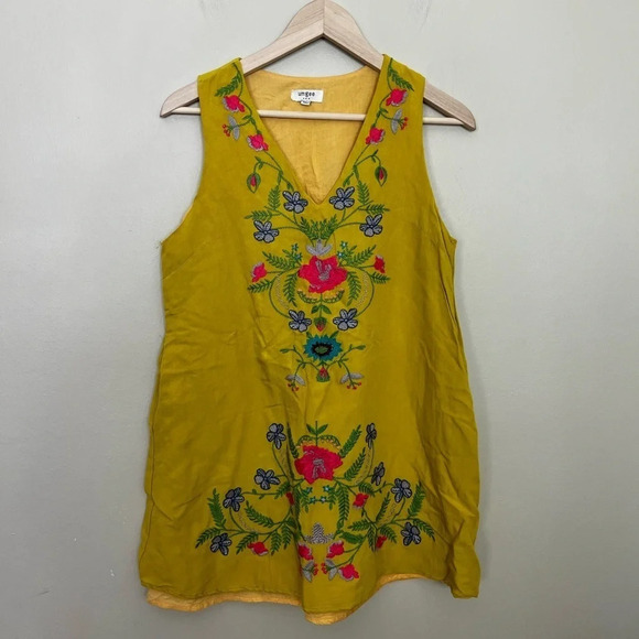 Umgee • Yellow Embroidered Mini Dress - Picture 2 of 8